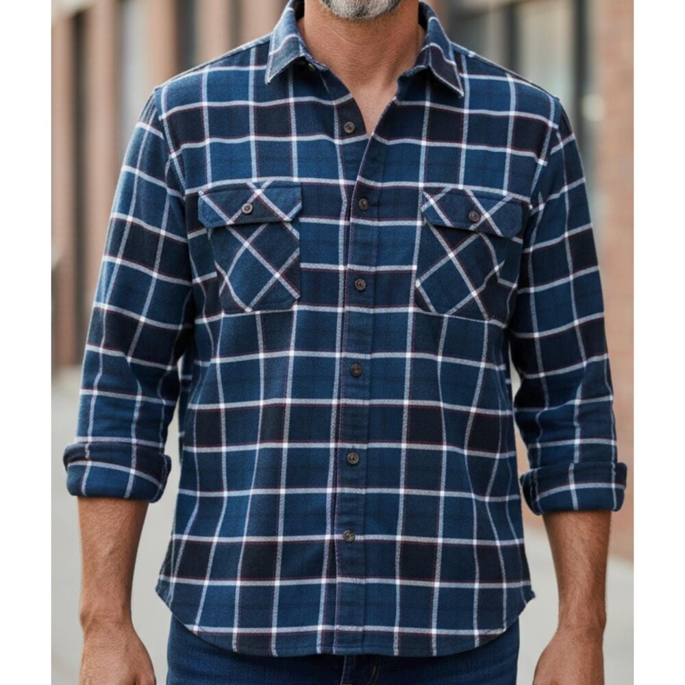 Vintage Jachs Flannel Shirt XXL Blue Plaid Cotton Button Up Men’s Flannel